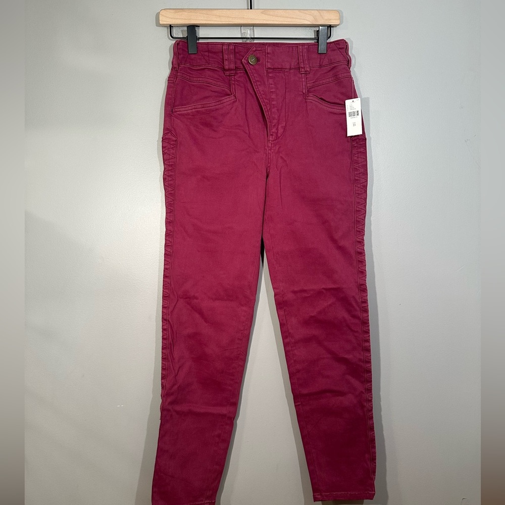 NWT By Anthropologie pants, unique pink tapered pant, size 25
